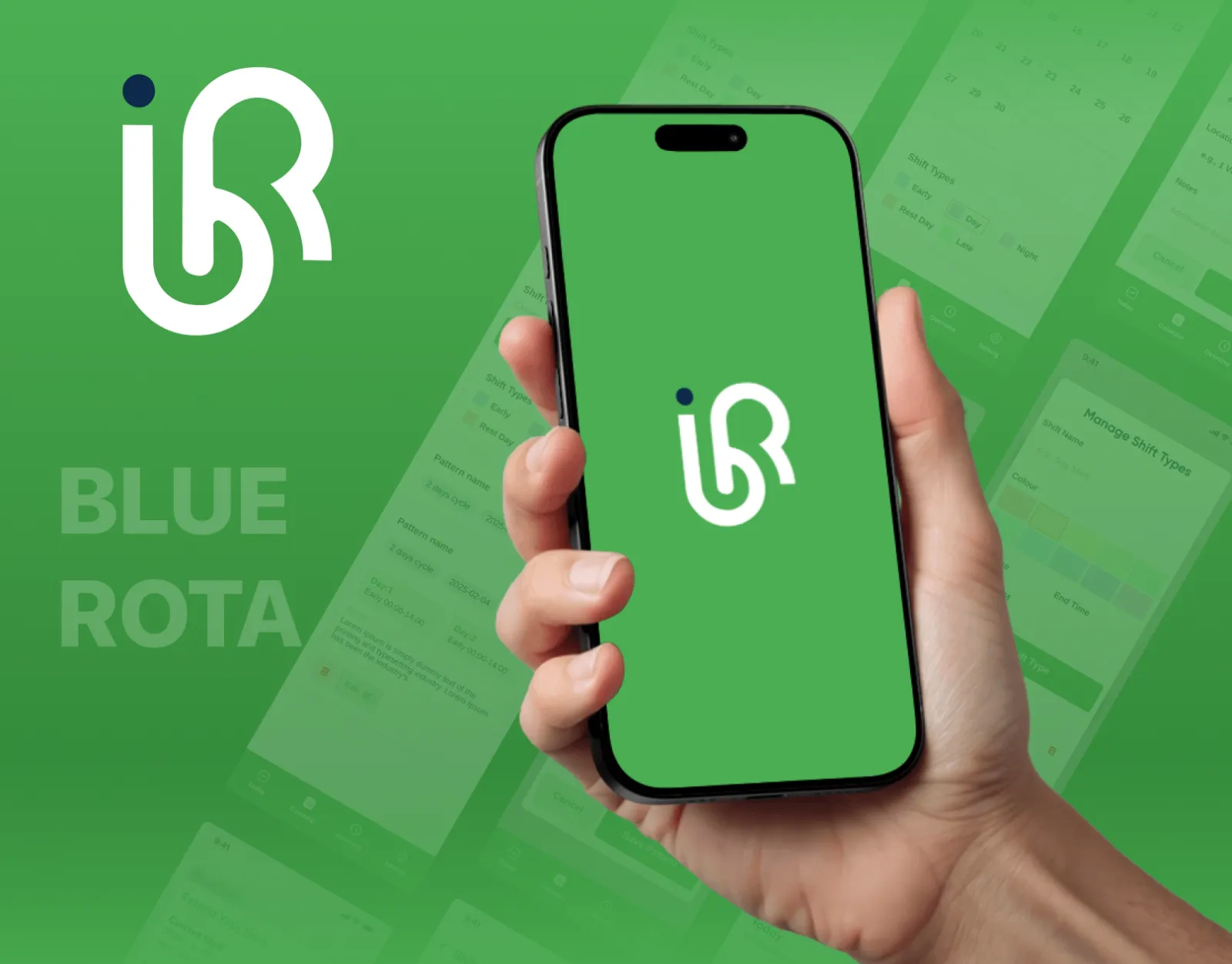 Blue Rota mobile app in hand